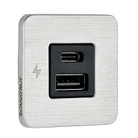 Scanstrut TILE USB-A/USB-C Interior Charging Socket - 12/24V - Stainless Steel B