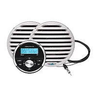 Aquatic AV GP1 Gauge Stereo &amp; Economy 6.5" Speakers - White (Pair)