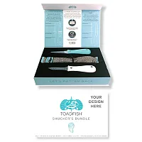 Toadfish Custom Engraved Shucker's Bundle - Teal Put 'Em Back Oyster Knife, Prof