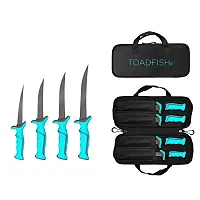 Toadfish Fixed Filet Knife Set - 4 Knives - 5&rdquo;, 6&rdquo;, 7&rdquo; &amp; 8