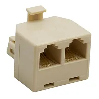 Cmple 1117-N Duplex Jack Adapter (Ivory, 4-conductor)