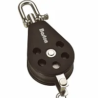 Barton Size 1 30mm Plain Bearing Pulley Block Single Swivel &amp; Becket