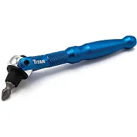Titan 1/4" Drive Aluminum Swivel Head Ratcheting Micro Bit Driver Blue