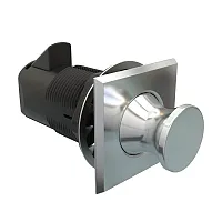 Southco Point Push-to-Close Latch, Square Housing, Chrome Housing, Chrome Knob
