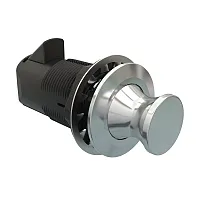 Southco Point Push-to-Close Latch, Round Housing, Chrome Housing, Chrome Knob