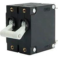 Egis A Series White Toggle Panel Mount Circuit Breaker - Dual Pole 20A