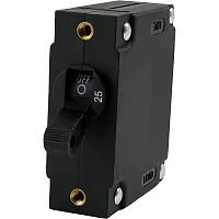 Egis A Series Black Toggle Panel Mount Circuit Breaker - Single Pole 25A