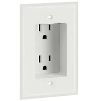 Cmple 1 Gang Recessed Dual Power Outlet - Ul Listed 1200-N