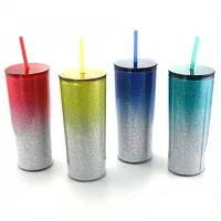 Gibson Home Rainbow Blast 4 Piece 21 Ounce Sparkly Tumbler Set in Assorted Color