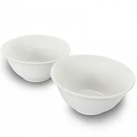 Gibson Home 2 Piece 7.5 Inch Ceramic All-Purpose Round Bowl Set in White