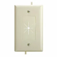 Cmple Cable Plate With Flexible Opening, 1 Gang - Lite Almond 12