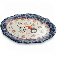 Urban Market Life on the Farm 18.5 Inch Oval Ceramic Serving Platter in Floral F