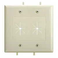 Cmple Cable Plate With Flexible Opening, 2 Gang - Lite Almond 12