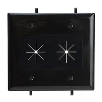Cmple Cable Plate With Flexible Opening, 2 Gang - Black 1239-N