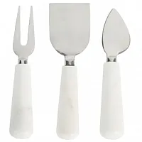 Laurie Gates California Designs Marble and Stainless Steel 3 Piece Cheese Knife