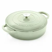 Crock Pot Artisan 5 Quart Round Enameled Cast Iron Braiser Pan with Self Basting