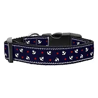 Mirage Pet Products Anchors Nylon Ribbon Dog Collar - SM