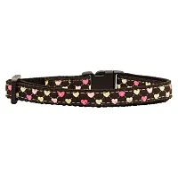 Mirage Pet Products Brown Argyle Heart Cat Safety Collar