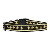 Mirage Pet Products Fleur-De-Lis Nylon Ribbon Dog Collar - LG