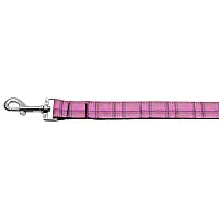 Mirage Pet Products Pink Plaid Nylon Ribbon Dog Leash - LG