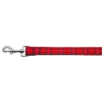 Mirage Pet Products Red Plaid Nylon Ribbon Dog Leash - LG