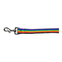 Mirage Pet Products Rainbow Striped Nylon Ribbon Dog Leash - LG