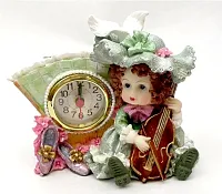 Novelties & Gifts 1256138A-G Victorian Resin Clock - Girl Musici