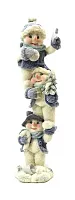 Novelties & Gifts 1256440B 8&quot; Blue Velvet Touch Resin Snowmen To