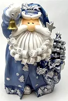 Novelties & Gifts 1256522C 8&quot; Curly Beard Resin Blue Glitter San
