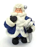 Novelties & Gifts 1256553A 6&quot; Resin Royal Blue Glitter Santa Hol