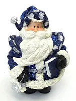 Novelties & Gifts 1256553B 6&quot; Resin Royal Blue Glitter Santa Hol