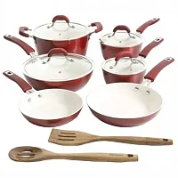 Kenmore Arlington 12 Piece Aluminum Ceramic Coated Nonstick Cookware Set in Meta