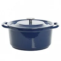 Kenmore Elite Oak Park 5 Quart Enameled Cast Iron Casserole with Lid and Glass S