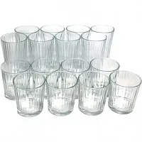 Gibson 16pc Home Moonstone Glass Double Old Fashion and Tumbler Set