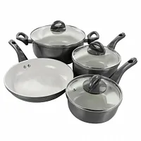 Gibson Home Hestonville 7 Piece Aluminum Nonstick Cookware Set in Grey with Bake