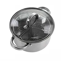 Oster Sangerfield 5 Piece 4 Quart Stainless Steel Dutch Oven with Lid and 3-Sect