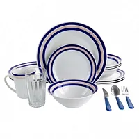 All U Need 32 Piece Ceramic Dinnerware Set in White