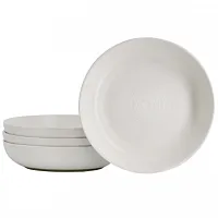 Bee and Willow Home Milbrook 4 Piece 8.8in Dinner Bowl Set in Speckle White