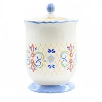 Laurie Gates California Designs Tierra 2.7 Quarts Hand Painted Stoneware Caniste