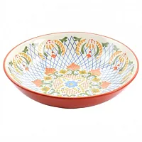 Laurie Gates California Designs Tierra 10.5 Inch Hand Painted Stoneware Pasta Bo