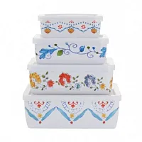 Gibson Home 8 Piece Anaya Rectangular Nesting Food Storage Set