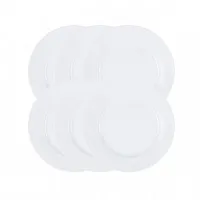 Our Table Simply White 6 Piece 8 Inch Porcelain Salad Plate Set