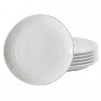 Our Table Simply White 6 Piece 10.75 Inch Organic Round Porcelain Dinner Plate S