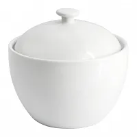Our Table Simply White 13 Ounce Porcelain Sugar Bowl in White