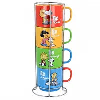 Gibson Peanuts Classic Gentle Reminders Collection 4 Piece Stoneware Stackable M