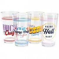 Wanda June Home by Miranda Lambert Honky Tonk 4 Piece 16.6oz Glass Tumbler Set i