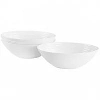 Gibson Ultra Patio 4 Piece Tempered Opal Glass Cereal Bowl Set in White