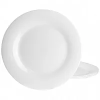Gibson Ultra Farthington 4 Piece Tempered Opal Glass Dinner Plate Set in White