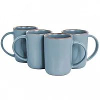 Gibson Elite Dumont 4 Piece 17oz Terracotta Mug Set in Light Blue