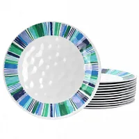 Gibson Home Tropical Sway Orleans 12 Piece 9 Inch Melamine Dessert Plate Set in